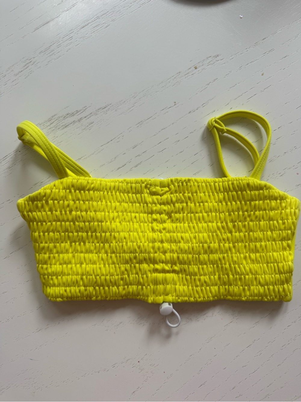Jo & Jax Girls' Yellow Smocked Dance Crop Top - Adjustable Straps